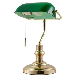Milenka Lámpara De Sobremesa Polished Brass/Green - Lindby