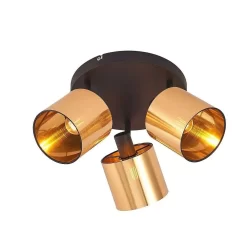 Joudy 3 Round Lámpara De Techo Brass/Black - Lindby