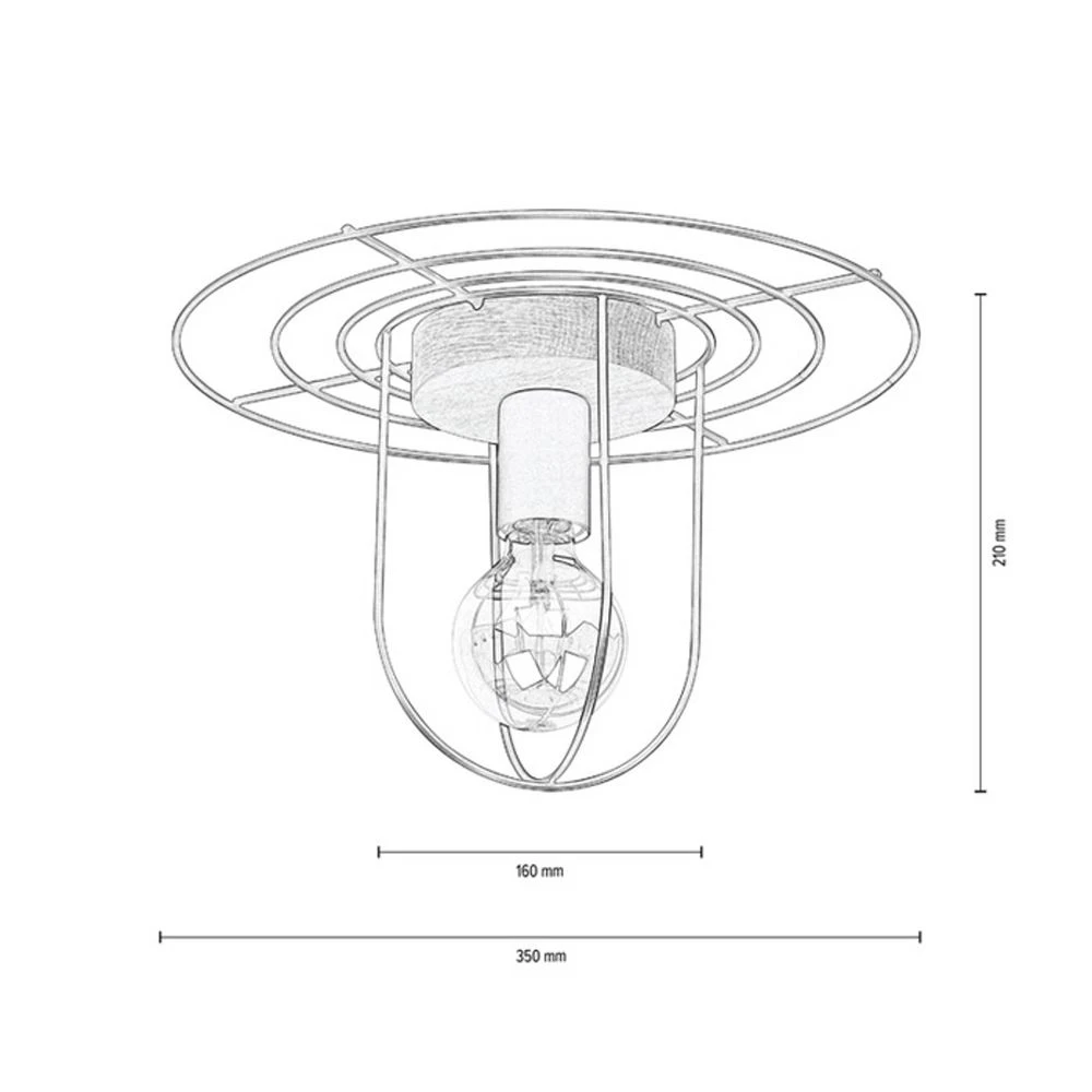 Bridge 1 Lámpara De Techo Black/Wood - Envostar - Imagen 2