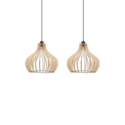 Faje 2 Lámpara Colgante Black/Wood - Envostar