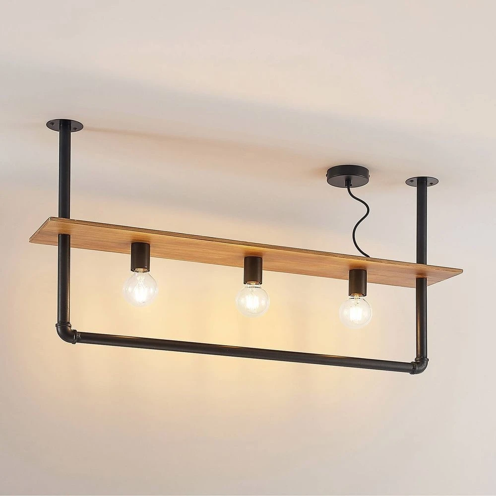 Kirista 3 Lámpara De Techo Wood - Lindby - Imagen 5